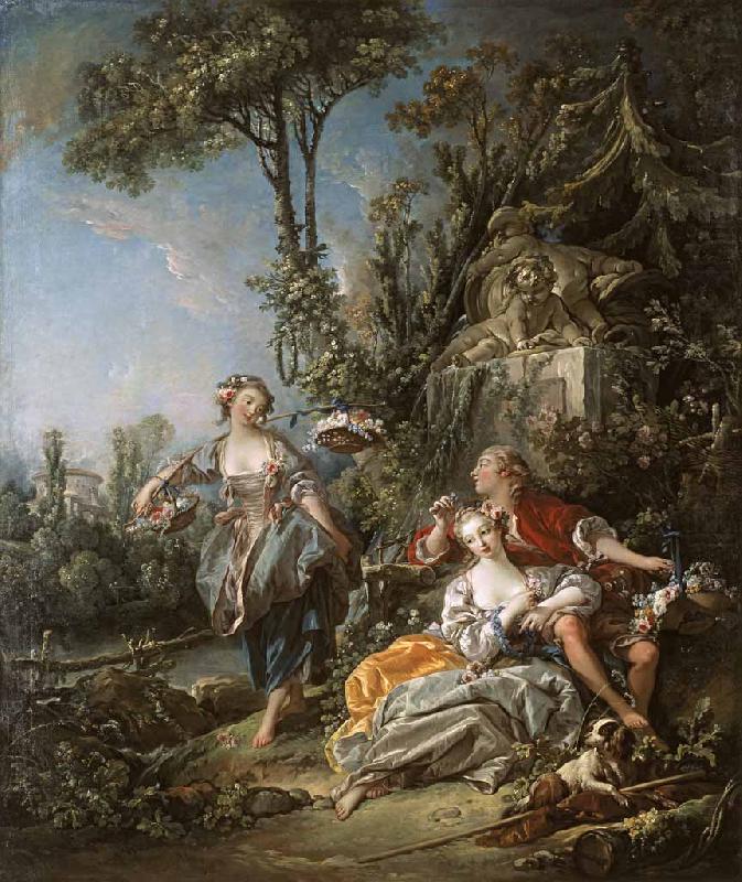 Francois Boucher Lovers in a Park china oil painting image